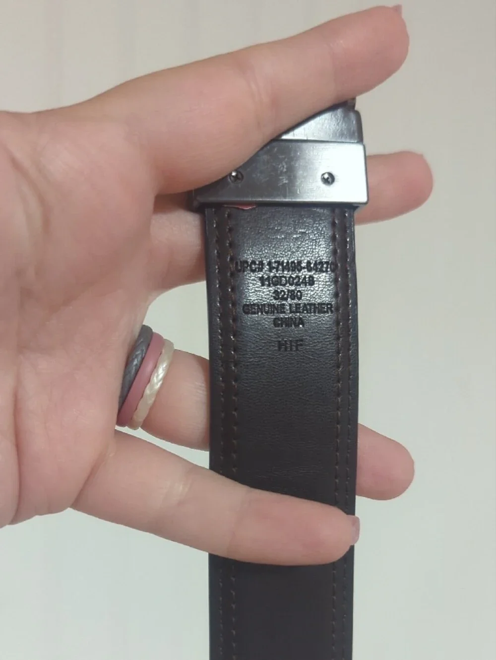 Dickies Black Men's Leather Belt with Brushed Metal Buckle Reversible 32